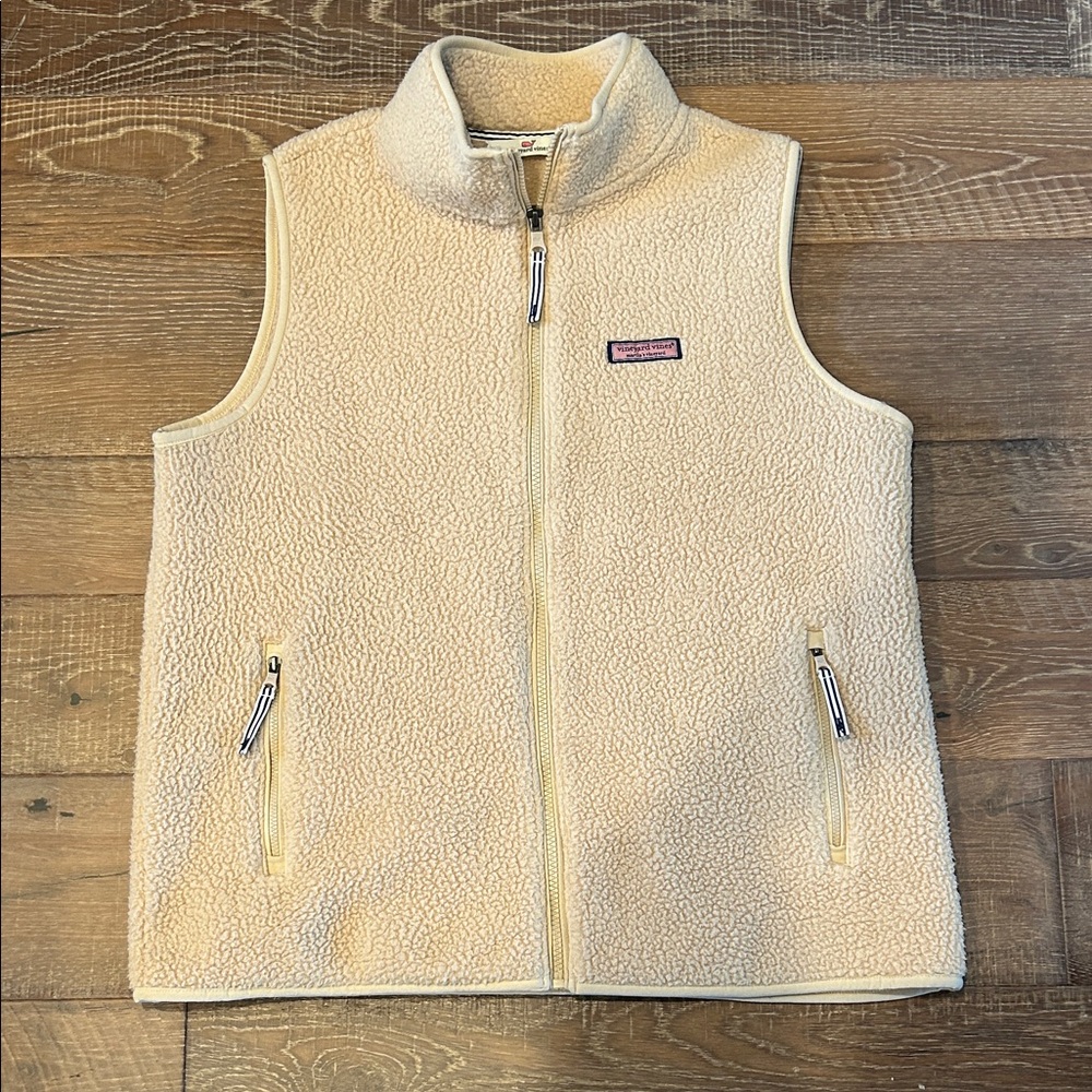 Vineyard Vines Cream Sherpa Vest